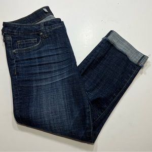 Kut From The Kloth Amy Crop Straight Leg Blue Jeans, Size 10 Regular